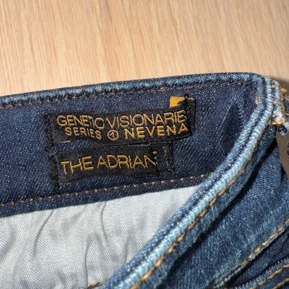 Genetic Denim The Adriane Mid-Rise Quilted Bell Jeans Dark Seafoam Size 24 NWT - Picture 7 of 10